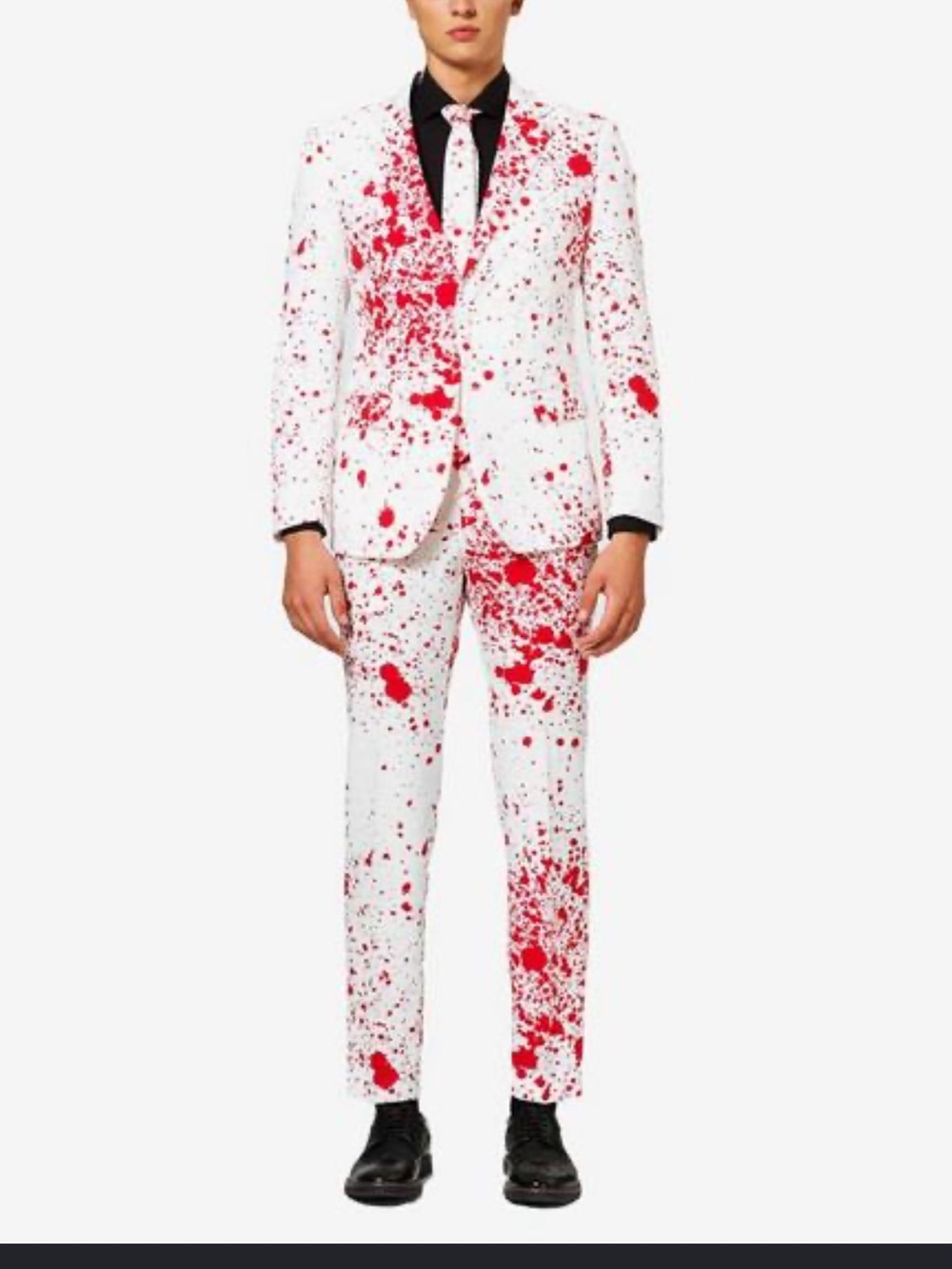 OppoSuits White Suit with Red Splatter Print halloween cosplay 42 NWT